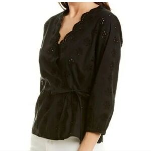 Madewell scallop lace wrap around top